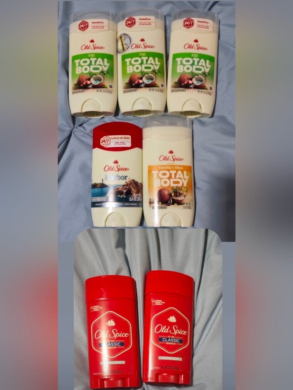 7 Old Spice Total Body & Harbor Deodorant Bundle - White